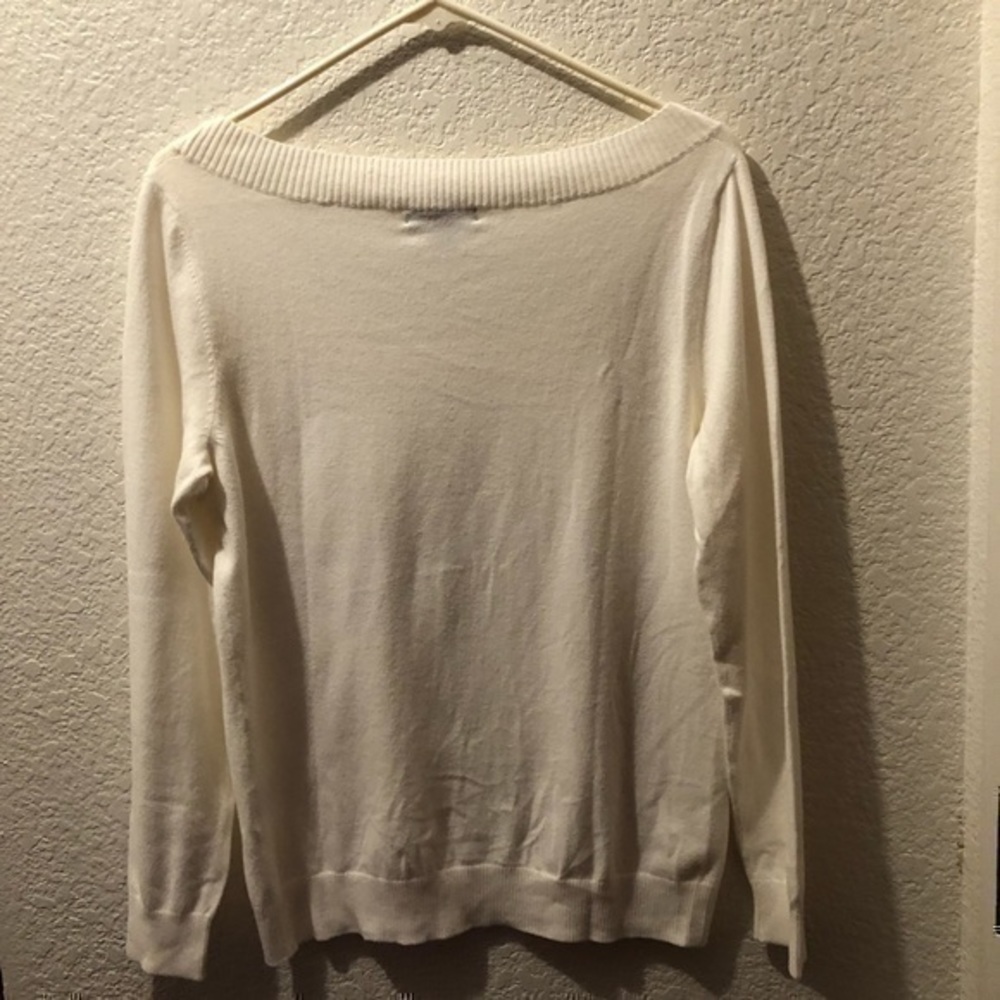 Lands End women’s white sweater - Picture 6 of 9